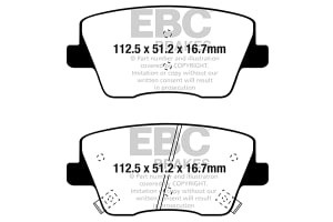 Placute de frana - tuning Yellow Stuff, Aprobate pentru uz public, spate compatibil: HYUNDAI I30 2.0 07.17-