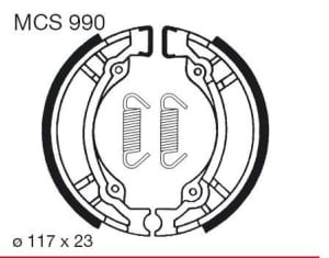 Saboți frână spate 110x22mm cu arcuri compatibil: PGO BIG MAX, COMET, GALAXY, PM-X, PS, SUPER FIFTY; SANGYANG/SYM HUSKY; SUZUKI AH, TR, UG 50-125 1991-2006