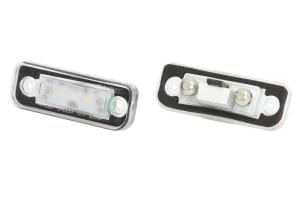 Corp iluminare numar inmatriculare LED, ligght colour: white; set, 12V,, with Aprobate pentru uz public compatibil: MERCEDES C (W203), C T-MODEL (S203), CLS (C219), E (W211), E T-MODEL (S211), SLK (R171) 05.00-02.11