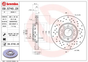 Disc de frana, BREMBO Xtra, 1pcs, Perforat, fata ; Stanga/Dreapta, outer diameter 288 mm, thickness 25 mm, compatibil: AUDI 100 C4, A4 B5, A4 B6, A4 B7, A6 C4, A6 C5; SEAT EXEO, EXEO ST 1.6-3.2 12.90-05.13