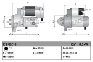 Incepator (12V, 5kW) se potrivește: JOHN DEERE 9000 3164D-6135HRW02 01.07-