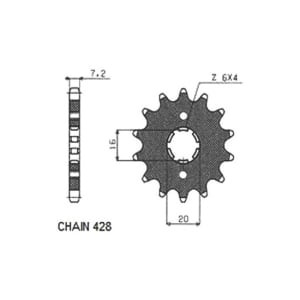 Pinion față oțel, tip lanț: 525, număr dinți: 15 compatibil: HONDA CB, CBF, CBR, XL 600/900/1000 1996-2013