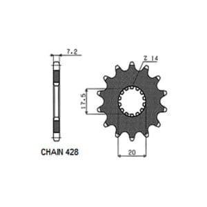 Pinion spate oțel, tip lanț: 520, număr dinți: 52 compatibil: HUSABERG FE; HUSQVARNA FE; KTM EXC, EXC-F, MX, SX, SX-F, XC-F, XC-W 250-570 1985-2014