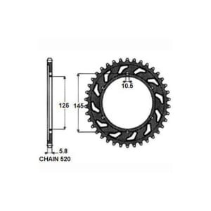 Pinion spate oțel, tip lanț: 525, număr dinți: 50 compatibil: TRIUMPH TIGER 800 2011-2015