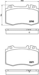 Placute de frana set fata (without additions), compatibil: MERCEDES C (CL203), C T-MODEL (S203), C (W203), CLK (A209), CLK (C209), CLS (C219), E T-MODEL (S211), E (VF211), E (W211) 1.8-6.3 10.98-01.12