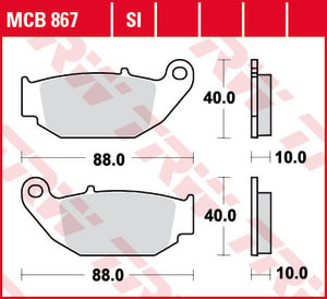 Plăcuțe frână față/spate, utilizare: offroad, material: sinter-SI, 40x88x10mm compatibil: HONDA CRF 250 2013-2014