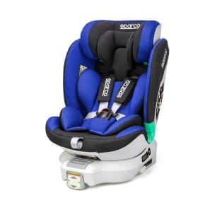 Rotating child seat ECE R129 (I-SIZE) (9-25 kg.), Black/Blue, ISOFIX with base + stabilizing support