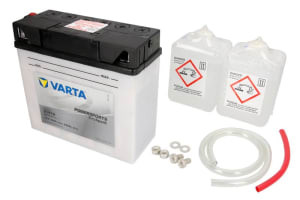 Baterie Acid/Dry charged with acid/Starting VARTA 12V 19Ah 100A R+ Maintenance electrolyte included 186x82x171mm Dry charged with acid 51913 fits: BMW K 750-1600 1990-2017