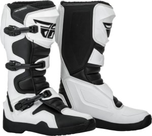 Cizme de piele cross/enduro MAVERIK FLY RACING culoare negru/alb, mărime 9