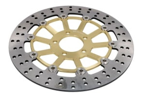 Disc frana fata flotant, 300/61x5mm 5x81mm, fitting hole diameter 10,4mm, height (spacing) 13,5 (golden, european certification of approval: no) compatibil: KAWASAKI GTR 1000/1200 (Ninja)/600 (Ninja)/750