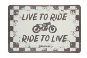 Plăcuță garaj, size: 200; 300mm, sign/digit: Live to Ride, material: metal