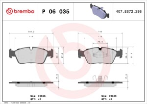 Placute de frana - tuning, fata, Aprobate pentru uz public: Yes, compatibil: BMW 1 (E87), 3 (E90), 3 (E91) 2.0/2.0D 06.04-12.11