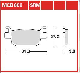 Plăcuțe frână față/spate, utilizare: offroad/route/scooters, material: organic, 37,15x81,3x9mm compatibil: HONDA FES, NSS, SH 125-300 2007-2011