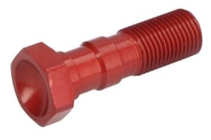 Șurub conductă frână M10x1,25, colour: Red (for 2 pipes)