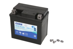 Baterie AGM EXIDE 12V 4Ah 70A R+ Maintenance free 113x70x105mm Started YTX5L-BS fits: APRILIA RS4, SCARABEO, SR; ARCTIC CAT DVX; BMW G, S; CANNONDALE BLAZE; CPI ARAGON, CRAB 50-1000 1983-2019