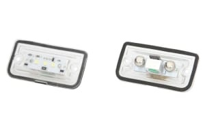 Corp iluminare numar inmatriculare LED, ligght colour: white; set, 12V,, with Aprobate pentru uz public compatibil: MERCEDES C (W203), CLK (A209), CLK (C209), SL (R230); CHRYSLER CROSSFIRE 05.00-01.12