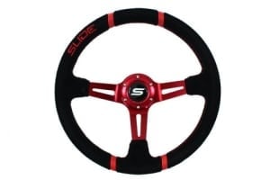 Interior accessories, Steering wheel SLIDE 350mm offset:90mm Suede Red