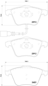 Placute de frana - tuning, fata, Aprobate pentru uz public: Yes, compatibil: AUDI A3, TT; SEAT LEON; VW GOLF VI, SCIROCCO III 1.4-3.2 08.06-11.17