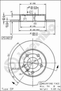 Disc de frana, BREMBO Max, 1pcs, Cut, spate ; Stanga/Dreapta, outer diameter 264 mm, thickness 10 mm, compatibil: CHEVROLET ASTRA, ZAFIRA; OPEL ASTRA G, ASTRA G CLASSIC, ASTRA G/KOMBI, ASTRA H 1.2-2.2D 02.98-