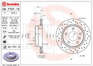 Disc de frana, BREMBO Xtra, 1pcs, Perforat, spate ; Stanga/Dreapta, outer diameter 276 mm, thickness 19 mm, compatibil: BMW 3 (E36), 3 (E46) 1.6-2.8 09.93-12.07