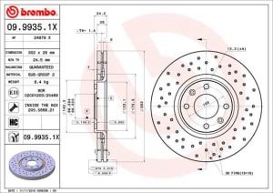 Disc de frana, BREMBO Xtra, Perforat, fata ; Stanga/Dreapta, outer diameter 302 mm, thickness 26 mm, compatibil: DS DS 3 / DS 3; CITROEN C4, C4 GRAND PICASSO I, C4 I, C4 III, C4 PICASSO I 1.2-Electric 10.03-