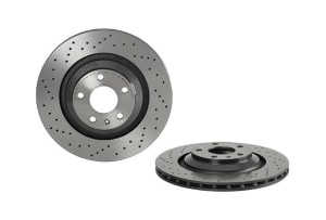 Disc de frana, BREMBO Xtra, Perforat, spate ; Stanga/Dreapta, outer diameter 330 mm, thickness 22 mm,, highly carbonated; with bolts, compatibil: AUDI A6 C6 2.0-4.2 05.04-08.11