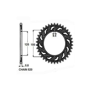 Pinion spate oțel, tip lanț: 428, număr dinți: 48 compatibil: DERBI BAJA, CROSS CITY, MULHACEN, SENDA, TERRA; MALAGUTI X3M; PEUGEOT XPS; RIEJU SMX, TANGO; YAMAHA XT 125 2002-2010