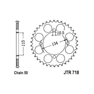 Pinion spate oțel, tip lanț: 50 (530), număr dinți: 48, compatibil: CAGIVA ALAZZURRA, ELEFANT; DUCATI INDIANA 650/750 1986-1990