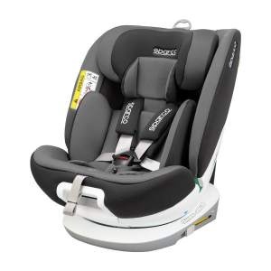 Rotating child seat ECE R129 (I-SIZE), 40-150 cm., Black/Grey, ISOFIX - (40-87cm spate; 76-150cm fata)