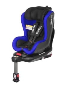 Scaun copil SK500 ECE R129 (I-SIZE) (0-18 kg.), Black/Blue, perforated polyester / plastic / polyester / INOX, ISOFIX with base + stabilizing support