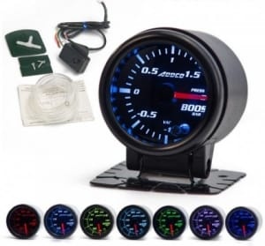 Turbo charge gauge; 52mm; disc colour black; glass transparent