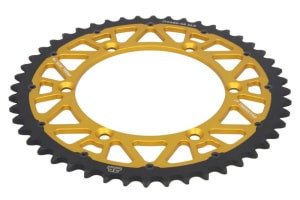 Pinion spate aluminium / oțel, tip lanț: 520, număr dinți: 48 (auriu), compatibil: KAWASAKI KDX, KX; SUZUKI RM-Z 125-500 1982-2020