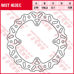Disc frână fix spate, 210/110,3x3,1mm 4x125mm, diametru gaură de centrare 6,5mm, spacing 0