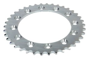 Pinion spate oțel, tip lanț: 520, număr dinți: 38, compatibil: GILERA RC; HONDA CB, NSR, NX, VTR, VTZ, XL, XLR, XR; YAMAHA WR 200-600 1979-2018