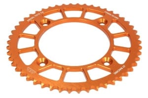 Pinion spate aluminium, tip lanț: 520, număr dinți: 50 (orange colour)