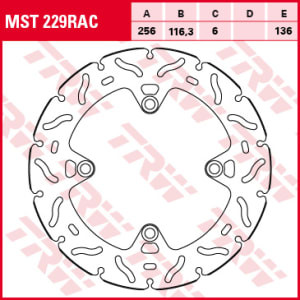 Disc frână fix spate, 256/116,3x6mm 4x136mm, diametru gaură de centrare 10,7mm, spacing 0