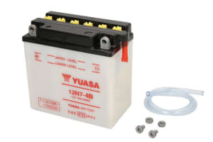 Baterie Acid/Starting YUASA 12V 7,4Ah 74A L+ Maintenance 135x75x133mm Dry charged without acid required quantity of electrolyte 0,5l 12N7-4B fits: KYMCO CK, PULSAR, STRYKER 125 2006-2016