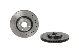 Disc de frana, BREMBO Xtra, 1pcs, Perforat, fata ; Stanga/Dreapta, outer diameter 281 mm, thickness 26 mm, compatibil: ALFA ROMEO MITO; FIAT BRAVO II, STILO, TIPO; LANCIA DELTA III 1.1-2.4 01.88-10.18