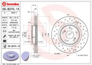 Disc de frana, BREMBO Xtra, Perforat, fata ; Stanga/Dreapta, outer diameter 296 mm, thickness 25 mm, compatibil: HONDA ACCORD VIII; OPEL INSIGNIA A 2.0/2.2D/2.4 06.08-