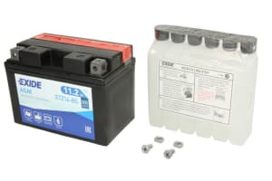 Baterie AGM (limited sales to consumers) EXIDE 12V 11,2Ah 205A L+ Maintenance free electrolyte included 150x87x110mm Dry charged with acid YTZ14-BS fits: BENELLI SPORT EVO, TNT 110-1700 1985-2018