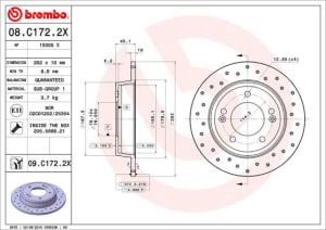Disc de frana, BREMBO Xtra, Perforat, spate ; Stanga/Dreapta, outer diameter 262 mm, thickness 10 mm, compatibil: HYUNDAI CRETA, ELANTRA V, ELANTRA VI, I30, KONA, KONA/SUV, VELOSTER; KIA CEE'D 1.0-2.0 09.10-