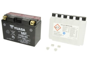 Baterie AGM/Dry charged with acid/Starting YUASA 12V 8,4Ah 120A L+ Maintenance free electrolyte included 150x70x105mm Dry charged with acid YT9B-BS fits: AEON COBRA 25-100