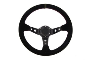 Volan sport ProRacing 5125 Zamszowa Black , Trójramienna kierownica sportowa śr 35cm odsadzenie 8cm