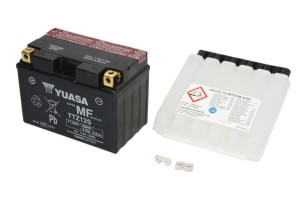 Baterie AGM/Dry charged with acid/Starting YUASA 12V 11Ah 210A L+ Maintenance free electrolyte included 150x87x110mm Dry charged with acid TTZ12S-BS fits: BMW R 250-1200 1