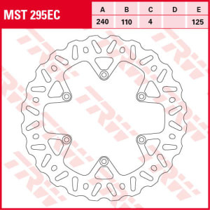 Disc frână fix spate/ventilated, 240/110x4mm 6x125mm, spacing 0 compatibil: BETA RR 250 2T/300 2T/300 2T Racing/350 4T/350 4T Racing/390 4T/400 (Enduro)/430 4T/430 4T Racing/450 (Enduro 4T)/480 (E