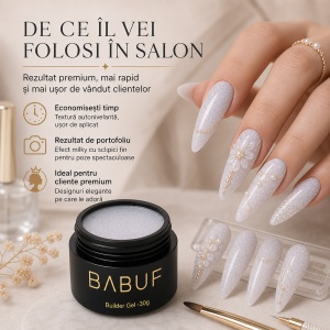 Gel de Constructie Autonivelant | Milky Glitter Glow | BGG9 | 30g - Img 7
