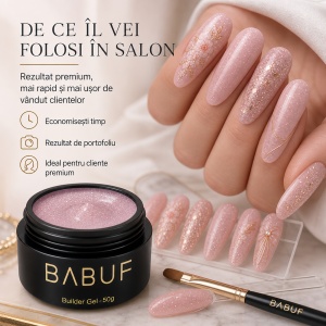 Gel de Constructie Autonivelant | Nude Sparkle | BGG2 | 50g - Img 7
