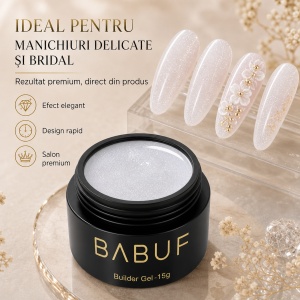 Gel de Constructie Camuflaj | Alb Laptos cu Glitter | CBG1 | 15g - Img 5