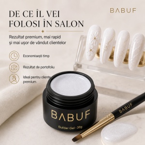 Gel de Constructie Camuflaj | Alb Laptos cu Glitter | CBG1 | 30g - Img 7