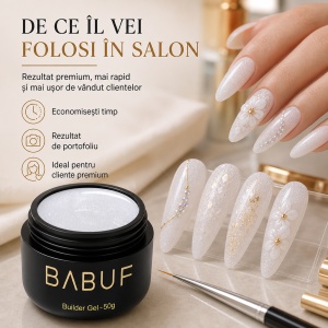 Gel de Constructie Camuflaj | Alb Laptos cu Glitter | CBG1 - Img 7